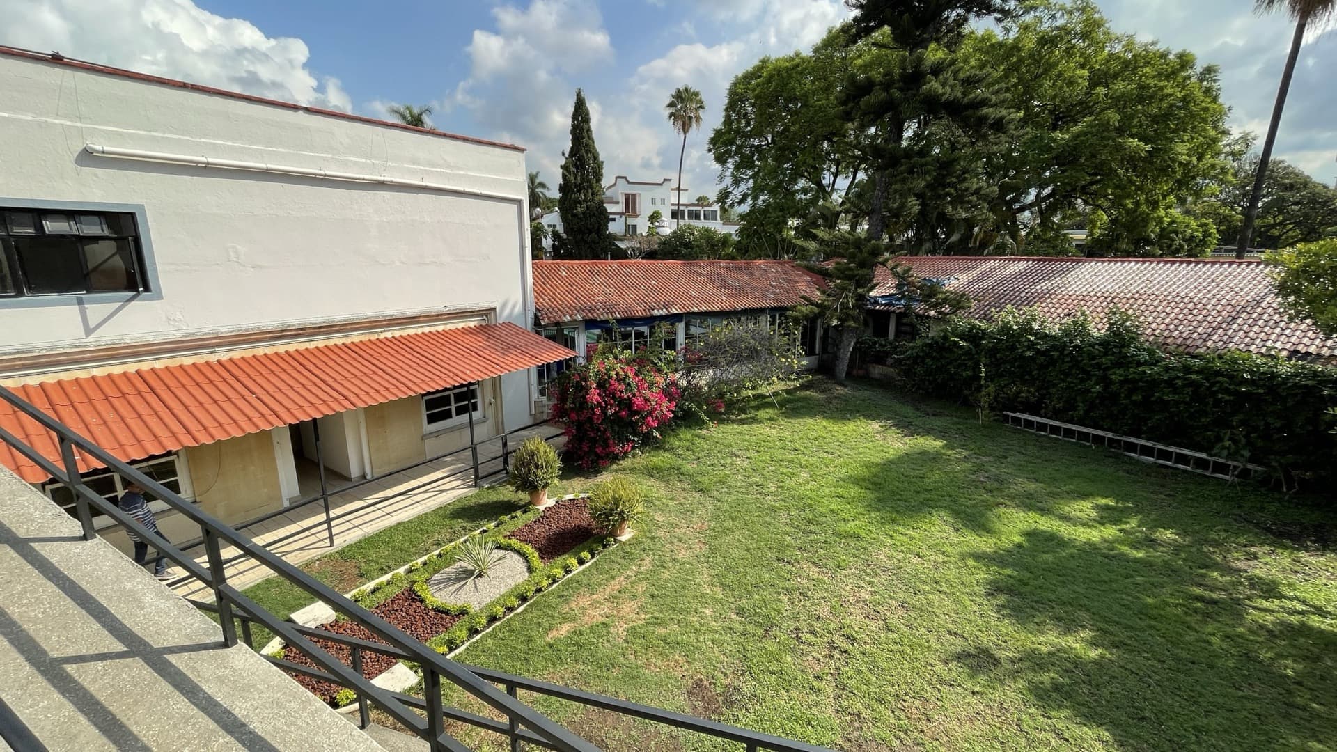 Jardín central y áreas verdes